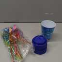 Yungyan 16 Sets Under the Sea Ocean Party Favors Goodie Cups with Lids and Straws for Birthday Decorations Reusable 16oz Plastic Candy Cups Plastic Straws for Birthday Party(Ocean Animals)