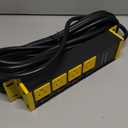 CCCEI Heavy Duty Surge Protector Power Strip 20 Amp Individual Switches. 25FT 12 Gauge Extension Cord with Multiple Outlets. Kitchen, Garage, Shop, Industrial Wall Mount Electric Extender, Yellow.