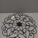 Glitzhome Black Metal Wall Art Decor, 23”H Floral Iron Wall Decor with Ornamental Scroll Design, Indoor Outdoor Wall Accent for Garden Porch Patio
