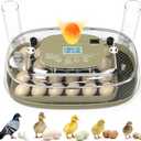 24 Egg Incubator, Incubators for Hatching Eggs with Fully Automatic Turner & Candler, Smart Temperature & Humidity Control, 360° View, Hatching Chicken, Duck, Quail, Goose Eggs for Farm, Home, School