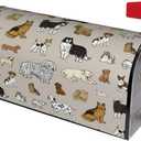 Cute Dogs Animal Print Mailbox Cover Magnetic Waterproof Mail Wraps Post Letter Box Covers for Outdoor Garden Use 21x18 in