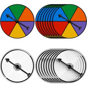 Chivao 20 Sets Twister Game Spinners Colorful & Clear Blank Board Erasable Math Fidget Spinners with Plastic Rotating Arrows for Classroom Fortune Prizes Carnival Events Birthday Party