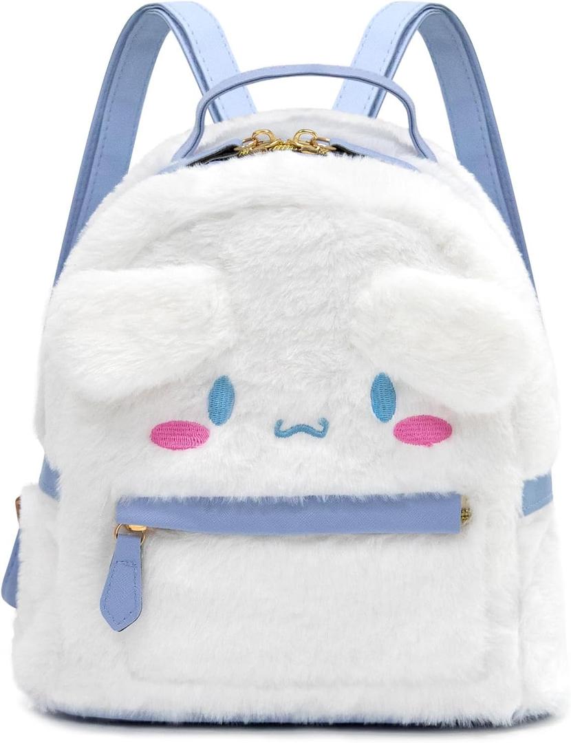 Blue Cute Backpack, Kawaii Stuff Plush Backpack, Adorable Bag Handbag for Girls Kids Fans Birthday Present School Supplies