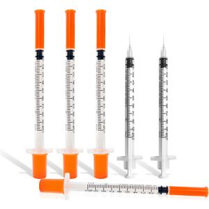 Syringes with Needle, 1ml 30G 5/16 Inch 8mm Disposable Syringe, U-100 Lab Tools, Individual Wrapped, Pack of 30