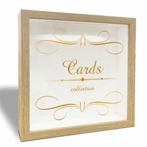 8"x 8" Cards Collection Shadow Box Photo Frame - Decorative Wooden Keepsake For Preserving -Everything I Want To Remember- Display Memory Box For Greeting Cards,Tickets, Invitations Keepsake Gifts-A01