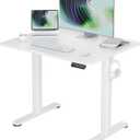 Claiks Electric Height Adjustable Stand Up Desk, 35x20 Inches Sit Stand Desk for Home Office, White Top/White Frame