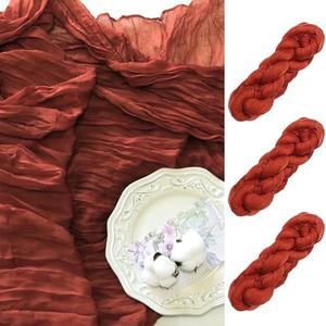 FEXIA 2 Pack Terracotta Table Runner 35x120 Inches for Baby Shower Decoration Gauze Rustic Table Runner for Wedding Party First Communion Centerpiece Engagement Bridal Shower Boho Decoration