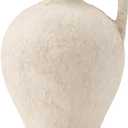 LUKA Ceramic Rustic Farmhouse Vase,8.25 inch Terracotta Vase with Handle,Neutral Clay Pot Vases Decorative Vase for Living Room,Table,Shelf Decor(Off-White,M)