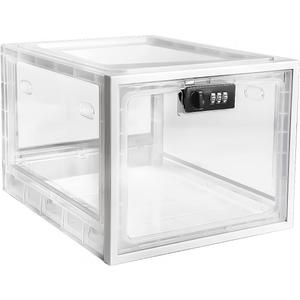 SANIDIKA Large Lockbox Medicine Lock Box - Refrigerator Lockable Boxes for Food Storage - Childproof First AID Locking Cabinet Pill Case Medical Organizer Bin - Mobile Tablet Locker Cell Phone Jail