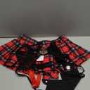 5 Piece Cosplay Costumes For Women,Halloween Lingerie Outfits,Tie Crop Top & Plaid Skirt Set (Medium, Red)