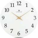 Lafocuse 12 Inch Silent White Wall Clock Battery Operated for Living Room Decor, Simple Minimalist Wooden Wall Clock for Kitchen Bedroom Office