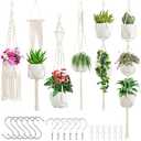 SFENNGPET Macrame Plant Hangers, 6Pack Hanging Planters for Indoor Plants w/ 6 Set Hangers Kit Handmade Macromay Plant Hangers Indoor Flower Pots Holder Stand for Boho Home Décor (POTS NOT Included)