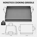Utheer 17" x13" Nonstick Cast Iron Griddle for Gas Grill, Cooking Griddle Pan for Outdoor Gas Grill, Muti-Purpose Cooking Flat Top Plate for Weber, Nexgrill, Charbroil, Camp Chef, Kenmore