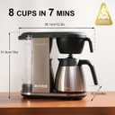 Bonavita Enthusiast 8 Cup Drip Coffee Brewer, Pour Over, SCA Certified Coffee Machine with Thermal Carafe, Stainless Steel Panel, Removable Reservoir
