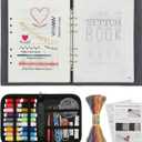 Detachable Embroidery Stitch Book & Tool Kit for Adults, 120 Patterns Guide with 86-Piece Sewing Set, Portable DIY Craft Starter Kit for Beginners, Detailed Tutorials Included for DIY Enthusiasts