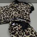 Holipick Blouson Tankini Swimsuits for Women - Two Piece Tummy Control Bathing Suit with Shorts Modest Swimwear (Large, Black Leopard)