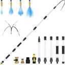 16FT Reach Gutter Cleaner, Gutter Cleaning Tools from the Ground with 3/4" Brass Shut-Off Valve & Bendable 360 Rotating Water Wand, Safe Cleaning for 2-Story Homes