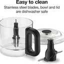 Proctor Silex Durable Electric Vegetable Chopper & Mini Food Processor with 2 Speeds for Chopping, Puree & Emulsify, 3.5 Cups, Silver