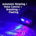 Car Roof Star Night Light, VOVCAMLS USB Projector Night Light Neon Accent Light Decor with Sound Activated Strobe and Auto Rotating Adjustable Ceiling Light for Car Bedroom Party Romantic