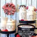 TEMPUS Valentine's Day Wreath 18 Inch Red Mesh Heart Wreath with Wood Sign and Ribbon for Indoor and Outdoor Decoration