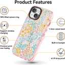 for iPhone 14 Case Cute - Durable Shockproof 6.6 ft Drop Impact Phone Case - Funny Blue Spring Design (6.1") Glitter Pink