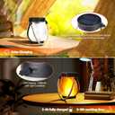 iBaycon 1 Pack Gen Solar Lanterns Lights, Ultra-Real Flame Garden Lights with Dual Charging USB & Solar, 1 Modes Outdoor Waterproof Hanging Lantern for Yard Home Brithday Gifts (Warm White)