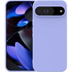 Foluu Silicone Case for Google Pixel 9/Pixel 9 Pro, Liquid Gel Rubber Bumper Case with Soft Microfiber Lining Cushion Slim Hard Shockproof Protective Cover for Pixel 9/Pixel 9 Pro 2024 (Purple)