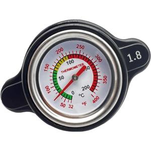 High Pressure Radiator Cap Cover Temperature Temp Gauge 1.8 Bar 25.6Psi Fit for Honda, Kawasaki, Suzuki, Husqvarna Dirt Bike, Yamaha Motorcycle ATV Models High Pressure Radiator Cap