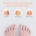 Toe Nail Tips, 300PCS Sharp Square Peach Pink Gel Nail x Tips French Tip Press On Nails for Women, Pre-applied Tip Primer & Base Coat Toenail Press Ons For DIY 15size