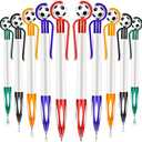 Dianelhall 20 Pcs Soccer Party Favors Soccer Pen Football Ballpoint Pens Retractable Multicolor Medium Point 1.0 mm Soft Grip Pen for Team Party Office(Multicolored,Vivid)