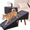 21.06" H Dog Stairs for High Beds, 6-Step Dog Steps for Small Dogs | Bedside Table Convertible 250lbs for Large Dog Steps , Wooden Non-Slip Pet Ramp for Puppy Senior Injured Dogs