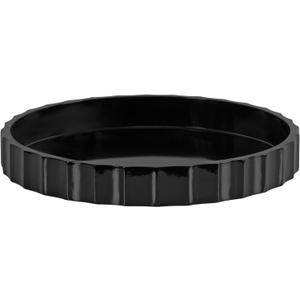 Kate and Laurel Lissi Decorative Round Tray with Wavy Design, 16 Inch Diameter, Black, Modern Scalloped Circle Serving for Coffee Table Ottoman, Dining Table, or Entryway Catch-All