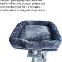 SHENGOCASE Cat Tree Tower Accessories Replacement Parts Top Cushion Bed Cover for Cat Perch with Elastic Band (15.7" x 15.7", Grey)