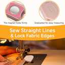 2 x Magnetic Seam Guide and Flex Silicone Hemmer with Needles for Sewing Machine, Multifunctional Polygonal Hemmer Guide with Scale, Universal Sewing Quilting Supplies Accessories Tools (PINK)