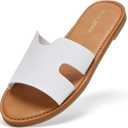 KOLILI Womens Flat Slide Sandals, Summer Fashion Sandals, Comfy Style | Warm-weather Favorite (8, White)