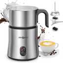 Milk Frother and Steamer, PARIS RHÔNE 4 in 1 Detachable Milk Steamer, 500ml Hot Chocolate Maker and Milk Warmer with Hot & Cold Foam, Dishwasher Safe, All Stainless Steel