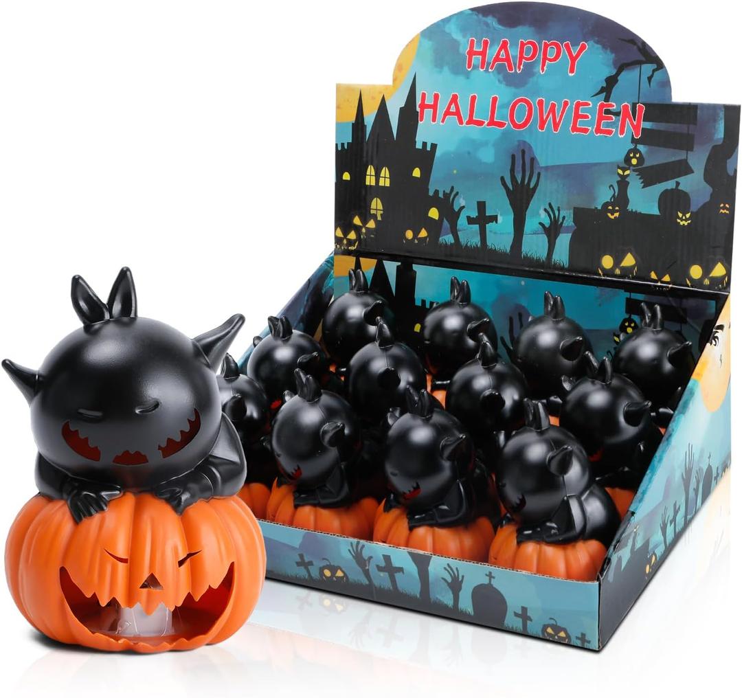 Halloween Flameless Candles Halloween Decorations 12 Pack Pumpkin Cat LED Nightlight Candles Indoor Table Decor Gifts