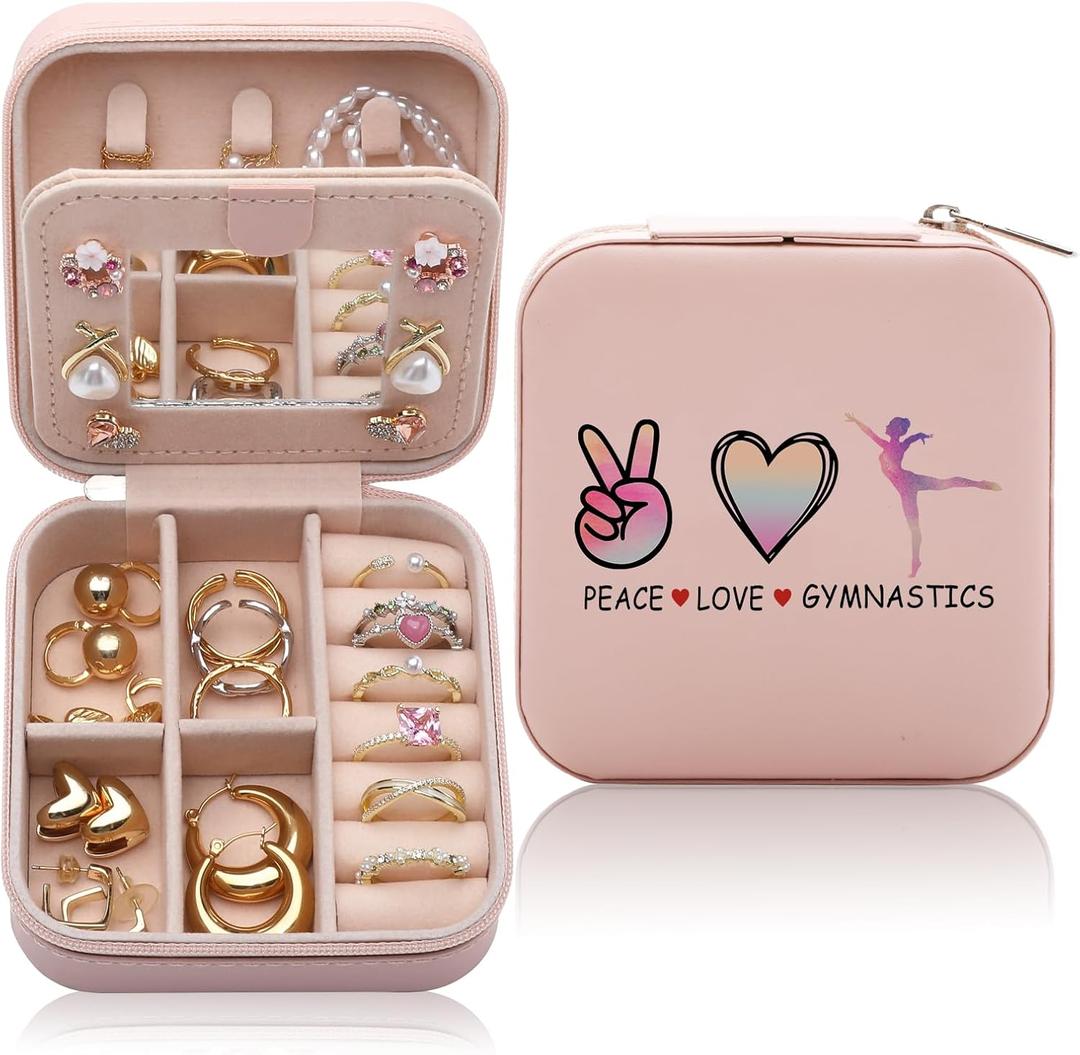 Gymnastics Jewelry Box - Gifts for Gymnastics Lovers, Team Accessories, Small Travel Case Organizer
