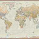 Swiftmaps World Contemporary Premier Wall Map Poster Mural 24h x 36w - LAMINATED