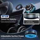 2 x K007 Upgraded Vacuum Magnetic Car Holder : 360 Reinforced 97LBS Ultra Suction Cup Phone Mount for MagSafe Cell Phone Holders for Mirror for iPhone 17 Pro Max 16 15 14 13 12 Air Plus for Android Black