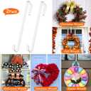 12 in Wreath-Hangers for Front Door, 2 Pack Clear Over The Door Hooks,