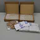 Tanlade 100 Set Funeral Favors Include Funeral Prayer Cards Celebration of Life Memorial Card Memorial Seeds Glass Bottles with Cork Stopper Organza Bags for Loss of Loved One, No Seed (Forget Me Not)