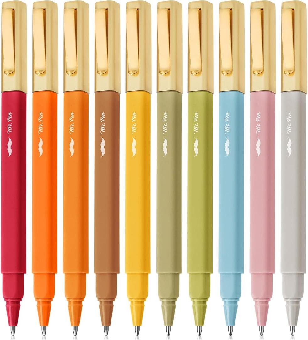 Mr. Pen- Aesthetic Pens, 10 Pack, Blue Ink, Fast Dry, No Smear Bible Pens No Bleed Through, 0.7mm Fine Point Pen