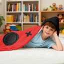 Game Controller Hooded Towel for Kids - Wearable 30"x50" Flannel Poncho, Gamer Toddler Beach Towels for Pool, Travel, Swim - Ultra Absorbent Quick Dry Birthday Gift for Boys, Teens (Blue/Black/Red)
