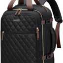 GOLF QUALITY Rolling Backpack for Women, Travel Laptop Backpack with Wheels Roller Personal Item Backpack Wheeled Underseat Carry On Luggage, Fit 17Inch, Black