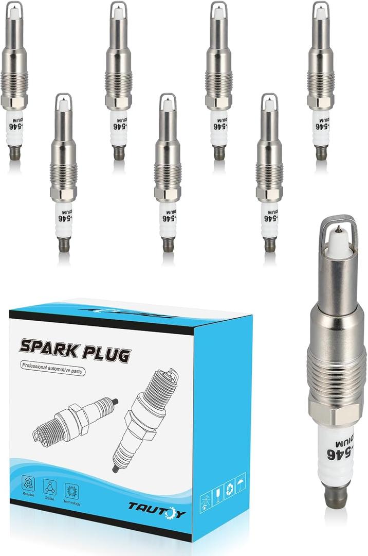TAUTOY SP546 SP515 Spark Plugs Nickel 8PCS (5.4L 6.8L) 2004-2010 For Ford Expedition F150 F250 F350 F450 F550 Super Duty F53,For Lincoln Mark LT Navigator,Replace # PZT14F PZT2F P421 SP462 SP507