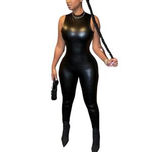 ksotutm Jumpsuits for Women Sexy Dressy Sleeveless Bodycon Party Club One Piece Jumpsuit Black, Small