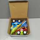 Prextex 2 Pack Cartoon Remote Control Cars for Toddlers - Police Car and Race Car with Steering Wheel Controllers and Lights - Different Frequencies So Both Can Race Together - Toddler Gift 18+ Months