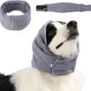 Quiet Ears for Dogs, Dog Calming Hoodie, Adjustable Dog Ear Muffs for Noise Protection, Ear Wrap Head Cover (L-Head Circle(17.7"~23.6"), Purple)