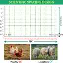 Electric Fence Netting, 35.4" H x 164' L, Portable Livestock Nets Mesh for Hog, Dogs, Deer, Goats, Electric Fencing for Backyards, Homesteaders, Farms, Ranches, Gardens